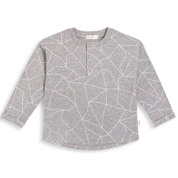 Miles Boy’s Dark Heather Snow Day Front Snap Stretch Cotton Henley Top Size 6 - Picture 1 of 14